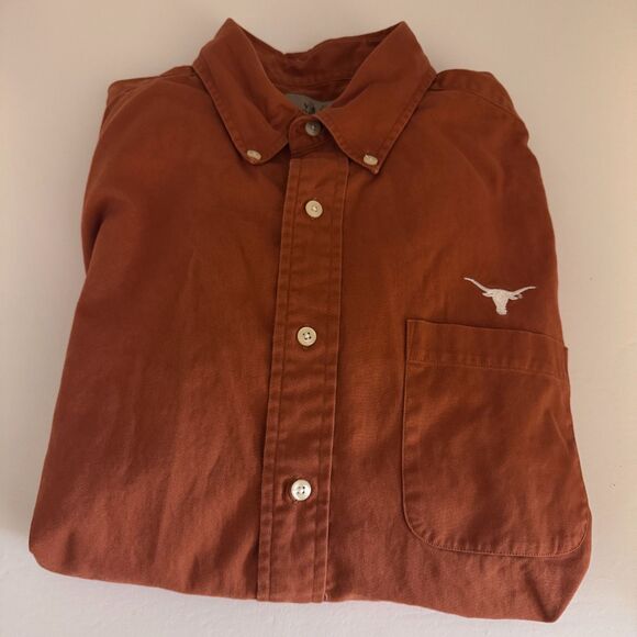 University of Texas Longhorns Burnt Orange Button Down Long Sleeve Shirt Size L - Picture 4 of 5
